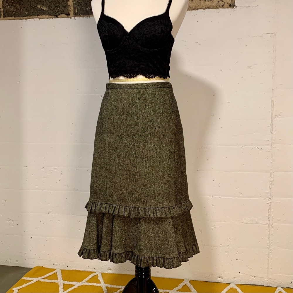 LOFT midi skirt with fun ruffles